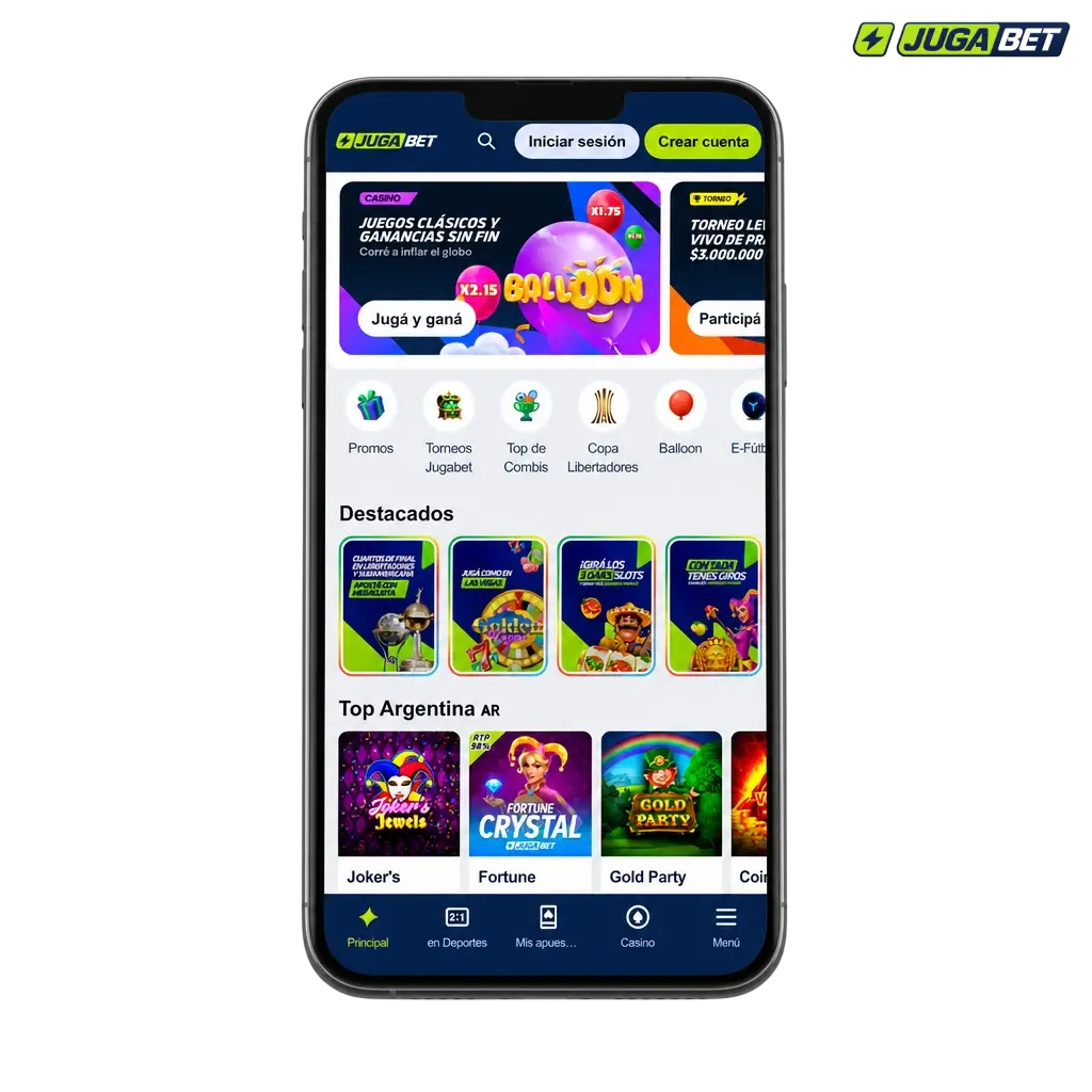 Descargá la App de Jugabet para Android e iOS y Reclamá tu Bono