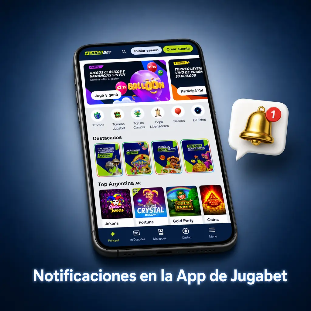 Notificaciones en la App de Jugabet